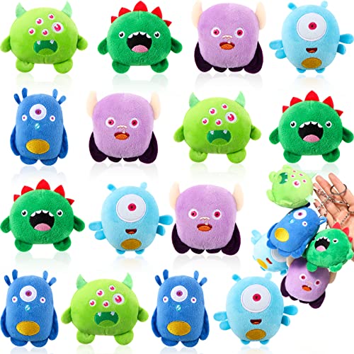 Aoriher 15 Pcs Monster Stuffed Toys Bulk Mini Stuffed Animals 32 Inches Small Plush Keychain for Exchange Gift Baby Shower Favors Bag Fillers Classroom Prizes Easter Basket Stuffers 5 Styles - Image 1
