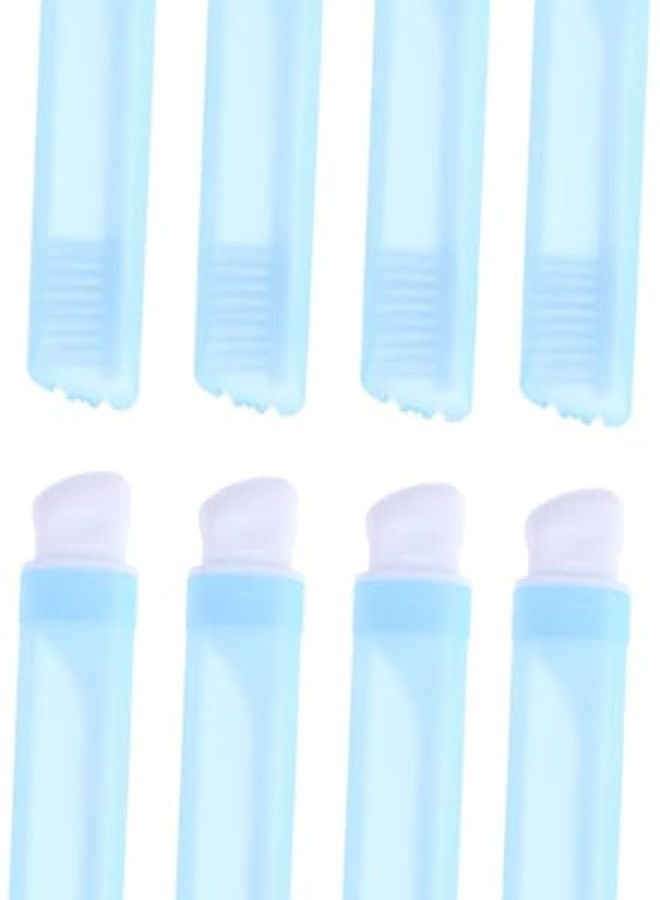 8 Pcs Portable Folding Toothbrush Natural Bristles For Travel Hotel Camping Random Color - Image 1