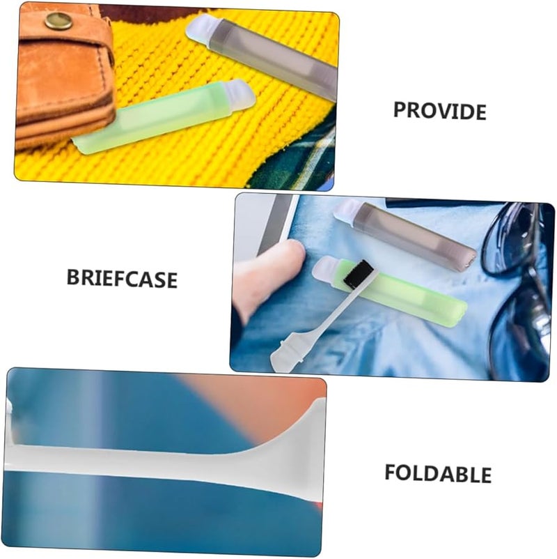8 Pcs Portable Folding Toothbrush Natural Bristles For Travel Hotel Camping Random Color - Image 3