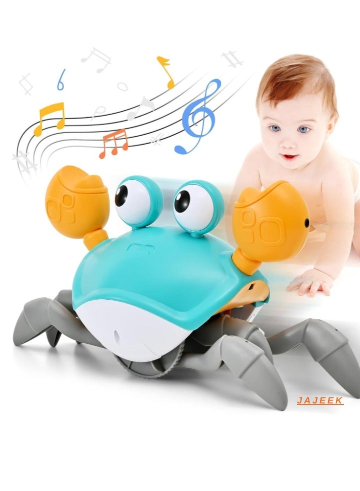 JAJEEK Crawly Crab Baby Toy | Light-Up Walking & Dancing Moving Crab with Music & Obstacle Avoidance | Rechargeable Battery | Interactive Crawling Toy for Toddlers & Newborns | Perfect Birthday Gift for Babies - Image 1