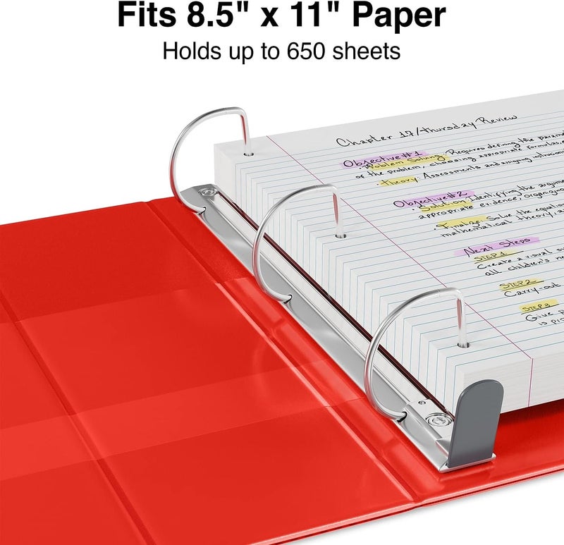 Staples 976064 3Inch Staples HeavyDuty View Binders with DRings Red - Image 4