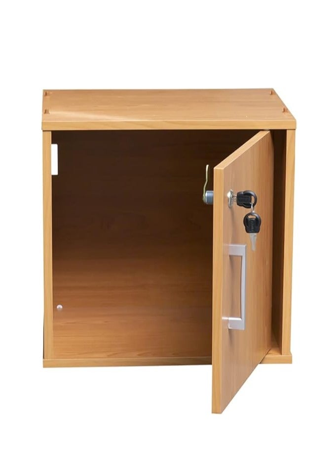 Midwest خزنة منزلية | صندوق خزنة بنكية | صندوق نقدي | صندوق مجوهرات خشبي | صندوق تخزين بقفل مفتاح | خزنة منزلية ومكتبية - خشب الكرز - Image 3