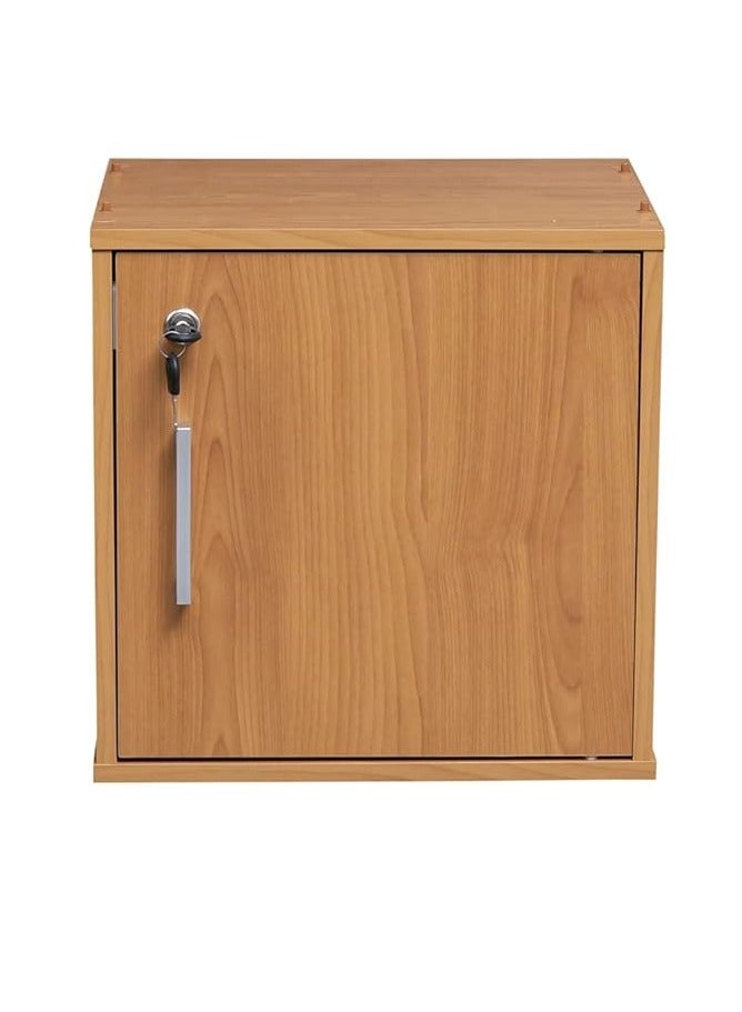 Midwest خزنة منزلية | صندوق خزنة بنكية | صندوق نقدي | صندوق مجوهرات خشبي | صندوق تخزين بقفل مفتاح | خزنة منزلية ومكتبية - خشب الكرز - Image 4