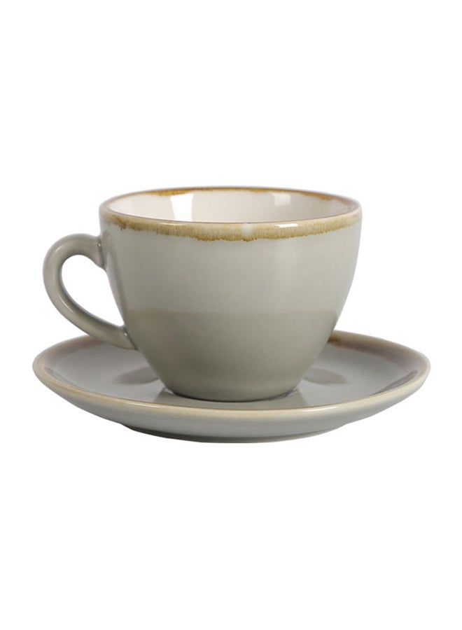 شاربدو فنجان قهوة مع صحن رمادي - Image 1