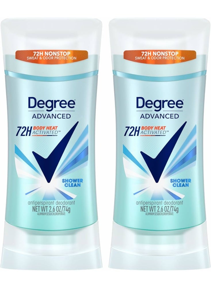 Pack Of 2 Pcs Antiperspirant Deodorant 48 Hour Advanced Protection Shower Clean Deodorant for Women 74 g