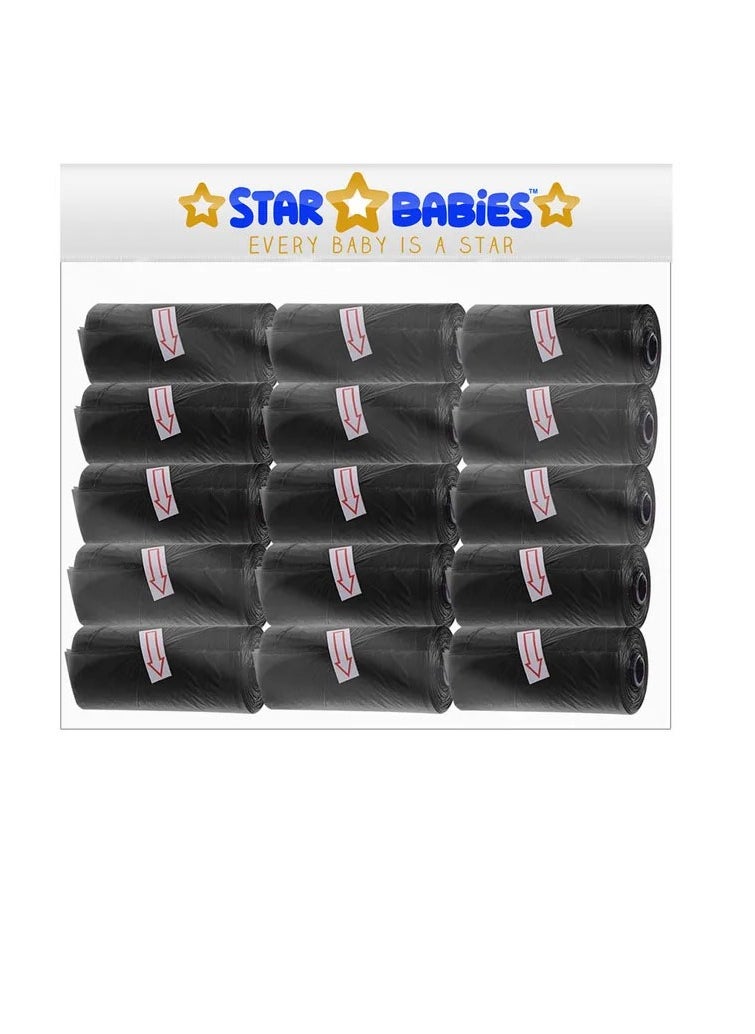 STAR BABiES Star Babies - Scented Bag Pack of 15/225 Bags - Black  - Image 1