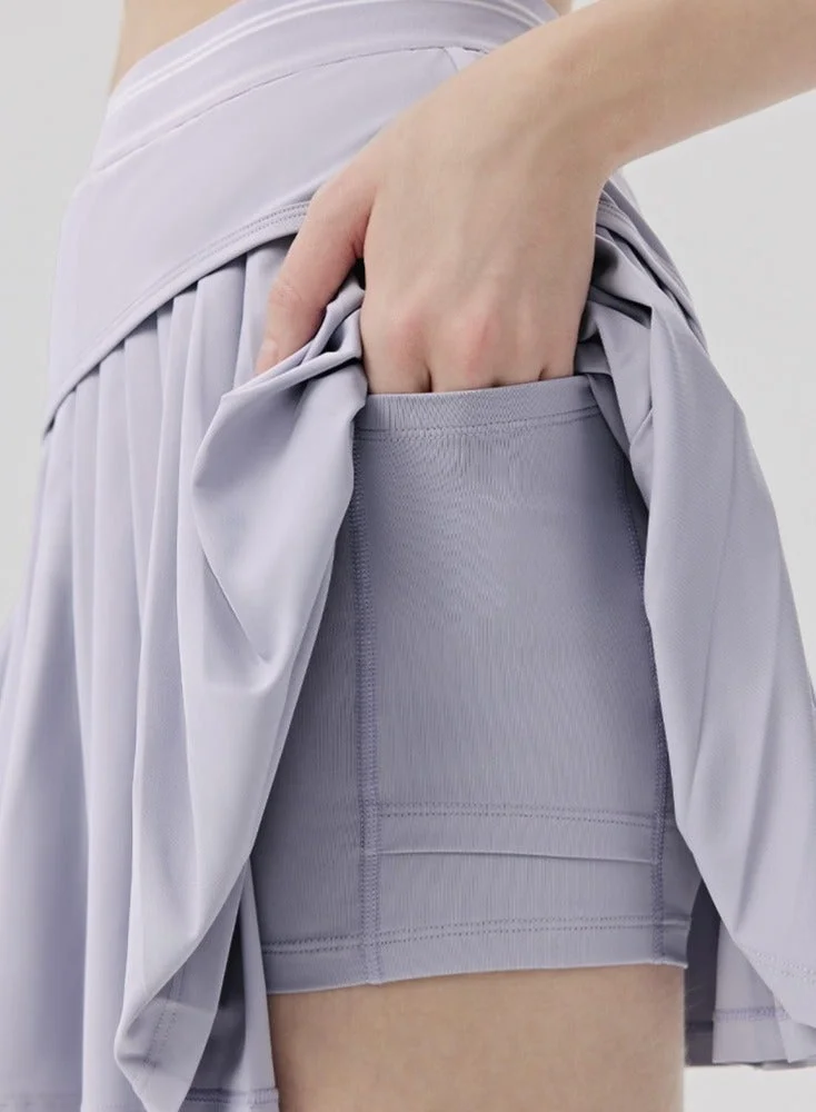 SVL  Padel & Tennis Skirt with Built-in Shorts and Pocket - Lavender - SVL for Women | Best Price UAE
