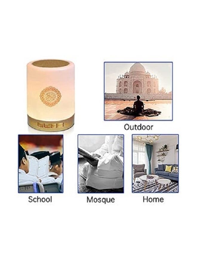Quran LED Lamp Bluetooth Speaker With Remote White/Gold - Image 3