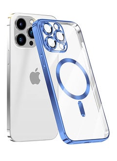 Magnetic for iPhone 15 Pro Case with MagSafe [Support Wireless Charging] Clear TPU Shockproof Protective Phone Cover for iPhone 15 Pro Case with Integrated Camera Lens Protector Blue