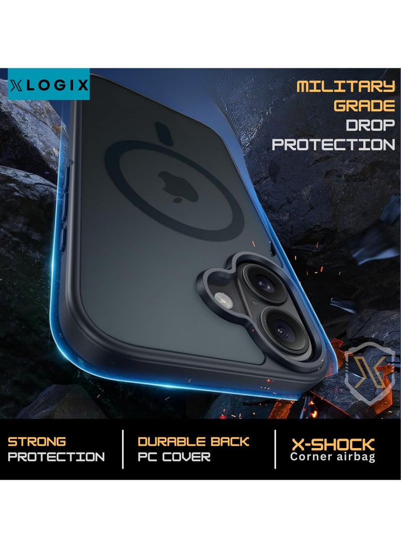 XLogix FrostX for iPhone 16 Case, Frosted Black - Slim Protective Cover with MagSafe Compatibility | Shockproof & Scratch-Resistant Design, FrostX Series - Image 2