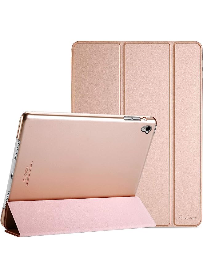 Ipad Pro 9.7 Case 2016 (Old Model), Ultra Slim Lightweight Stand Smart Case Shell With Translucent Frosted Back Cover For Apple Ipad Pro 9.7 Inch (A1673 A1674 A1675) -Rosegold
