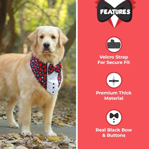 Pawsindia Tuxedo Bandana for Dogs, Crafted from Premium Fabric to Ensuring Proper Air Circulation and Adding a Touch of Trendy Style (Black, Cat Size) - Image 4