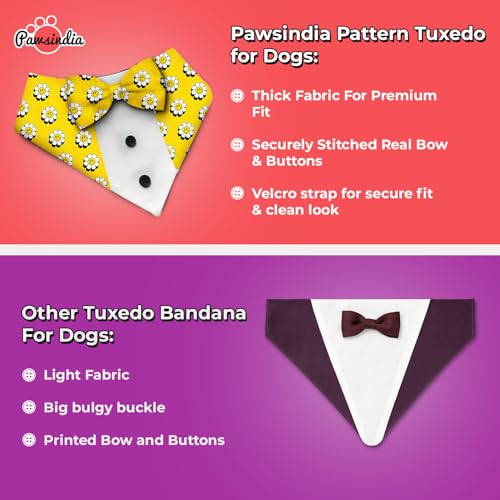 Pawsindia Tuxedo Bandana for Dogs, Crafted from Premium Fabric to Ensuring Proper Air Circulation and Adding a Touch of Trendy Style (Black, Cat Size) - Image 3