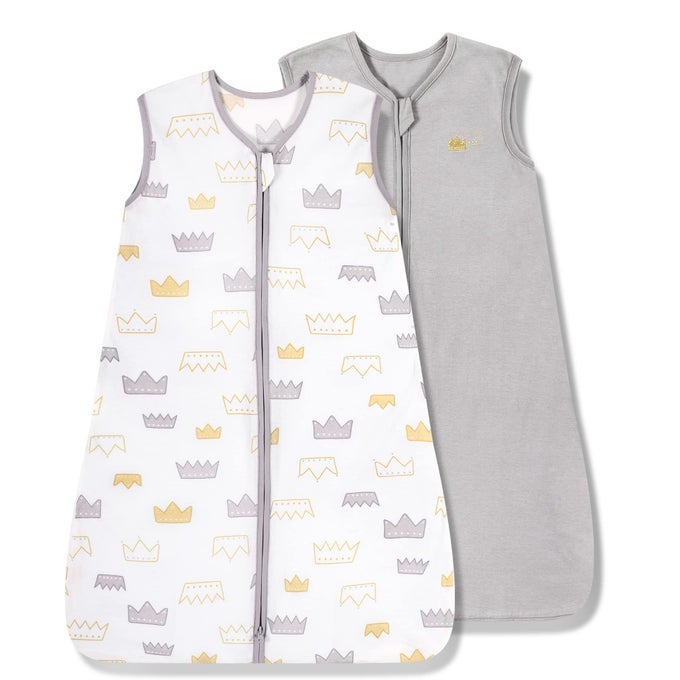 SLEEP SACK 1824 MONTHS 05 TOG BABY WEARABLE BLANKET WITH 2WAY ZIPPER EXTRA SOFT COTTON SLEEVELESS SLEEPING SACK 2 PACK GRAY GROWN