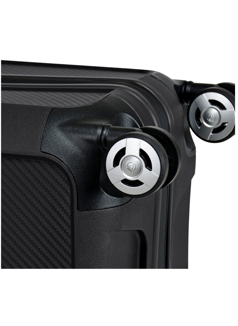 eminent Champion Hard Case Travel Bag Luggage Trolley Polypropylene Lightweight 4 Quiet Double Spinner Wheels Suitcase With TSA Lock B0002 Black  - Image 4