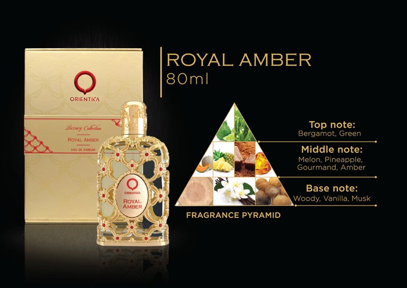 Orientica مجموعة أورينتيكا الفاخرة عطر رويال أمبر - برغموت، بطيخ، أناناس، فواكه، غورماند، عنبر، خشبي، فانيليا، مسك - عطر عربي للنساء والرجال - 2.7 أونصة / 80 مل - Image 4