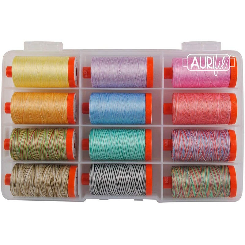 Aurifil Variegated Collection Thread Kit by Christa Watson 12 Large Spools 50 Weight CW50VC12 Assorted
