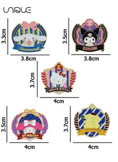 Unique 5 Pieces Sanrio Brooch Set - KT Cat - Yugui Dog - Kulomi - Pudding Dog - Melody Cartoon Brooch - Sweater - Shirt Jacket - Backpack Accessories - DIY Crafts  - Image 2