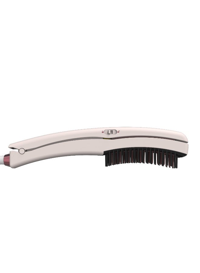 porodo Dual Mode Hair Straightener With Detachable Hot Comb / 3 Temperature Levels / 360° Swivel Cord / Auto Safety Shut‐off / PTC Quick Heating Brush / 160°C,180°C,200°C Temperature Control - Pink - Image 4
