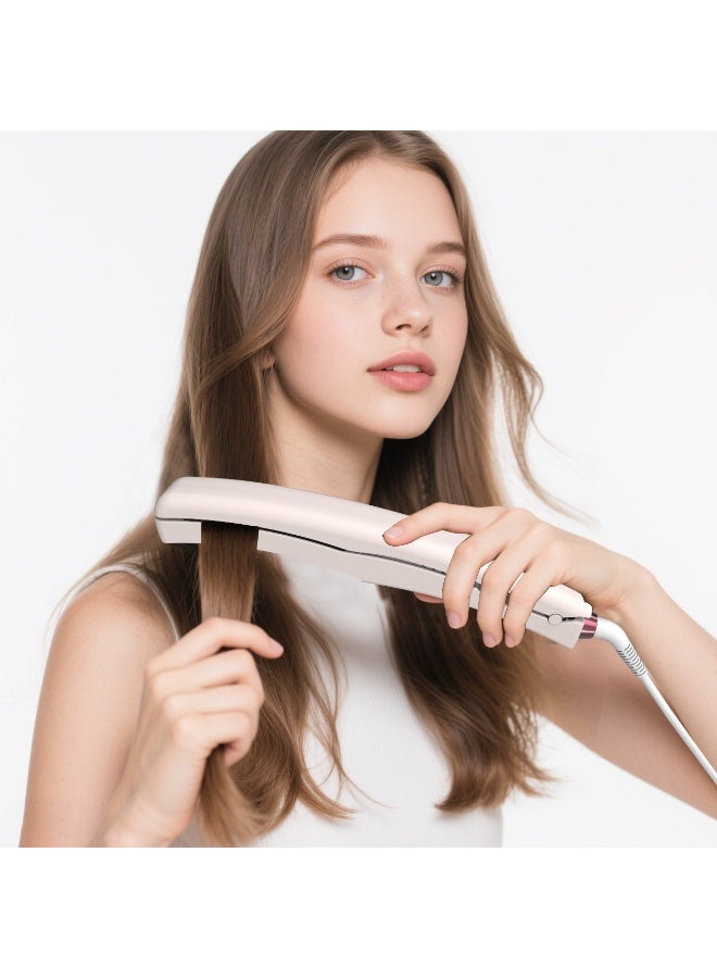 porodo Dual Mode Hair Straightener With Detachable Hot Comb / 3 Temperature Levels / 360° Swivel Cord / Auto Safety Shut‐off / PTC Quick Heating Brush / 160°C,180°C,200°C Temperature Control - Pink - Image 2