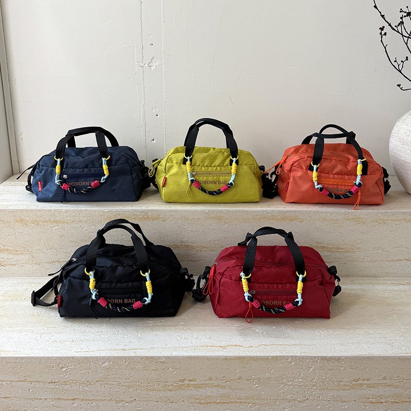Small PU Bucket Bag, Letter Print, Unisex Crossbody - Image 2