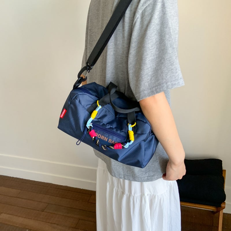 Small PU Bucket Bag, Letter Print, Unisex Crossbody - Image 4