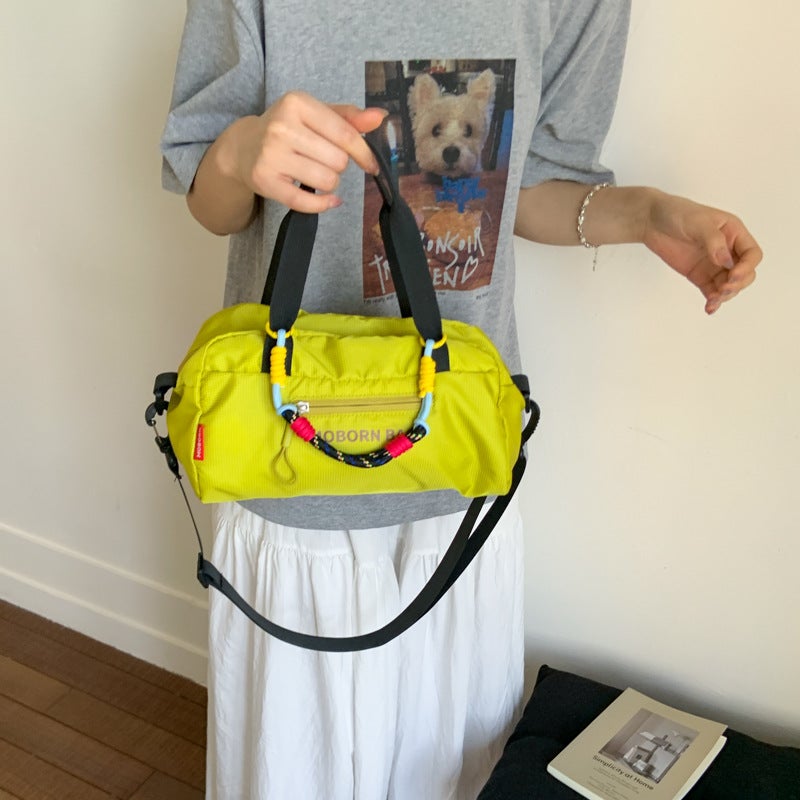 Small PU Bucket Bag, Letter Print, Unisex Crossbody - Image 3