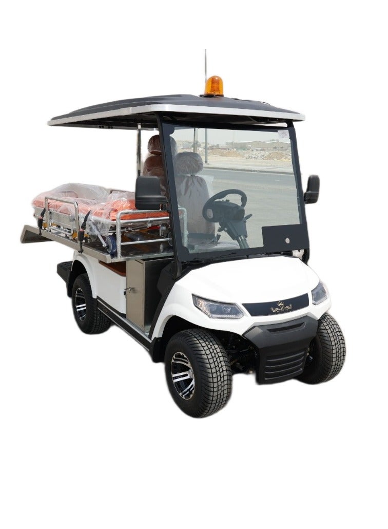 إلفتونق عربة إسعاف كهربائية CROWN LT-A827.4 – مقعدين مع نقالة – محرك 5kW، بطارية ليثيوم 105Ah – اللون الأبيض موديل 2025 - Image 1