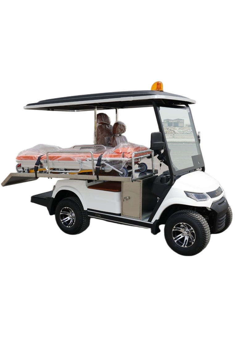 إلفتونق عربة إسعاف كهربائية CROWN LT-A827.4 – مقعدين مع نقالة – محرك 5kW، بطارية ليثيوم 105Ah – اللون الأبيض موديل 2025 - Image 2