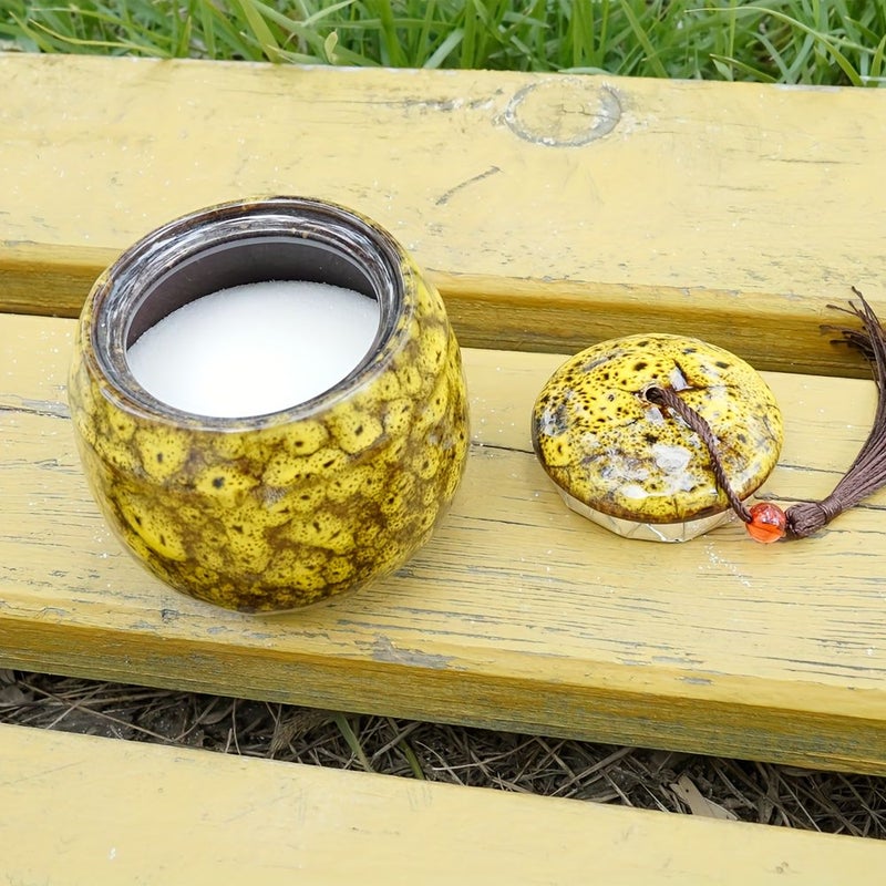 Red Small Portable Ceramic Ashtray with 100g Extinguishing Sand - Image 2