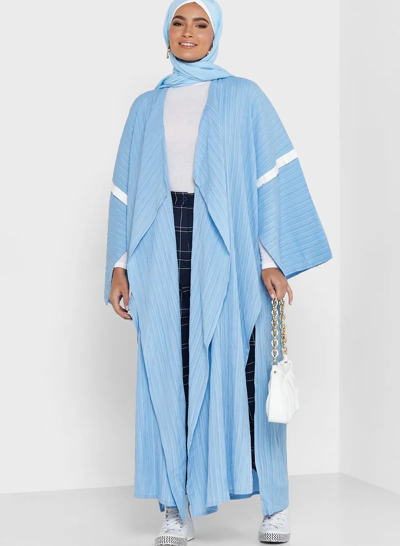 Khizana Ruffle Sleeve Trim Abaya With Sheila