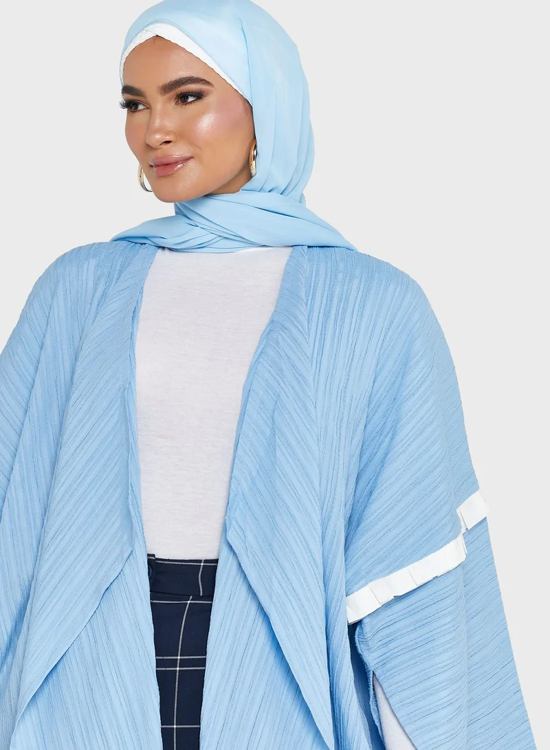 Khizana Ruffle Sleeve Trim Abaya With Sheila