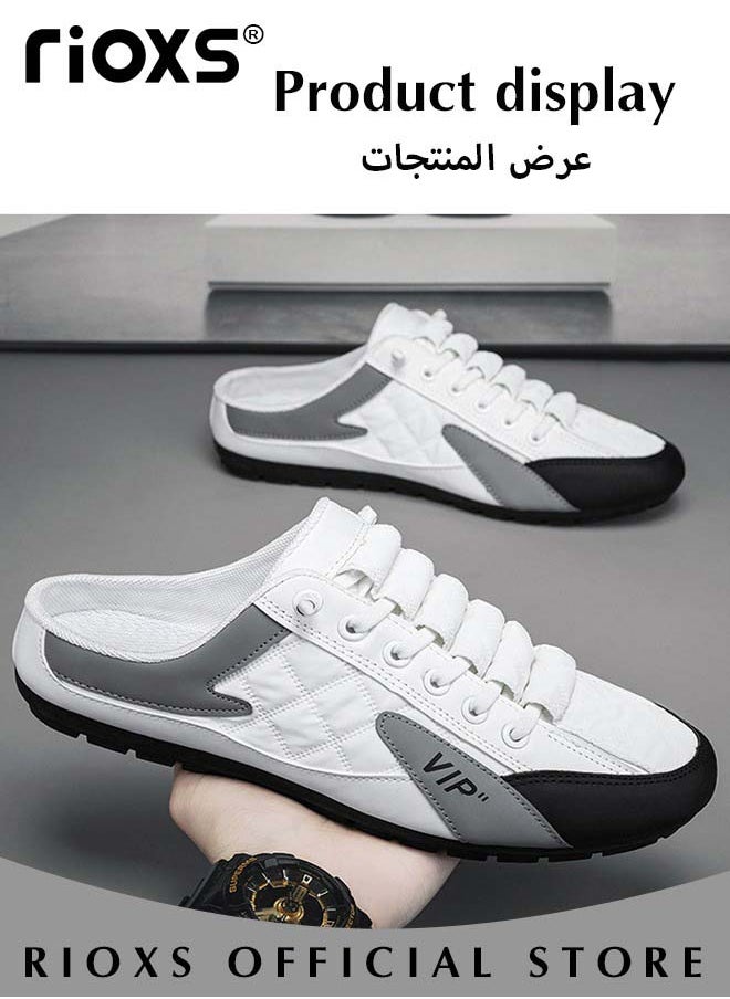 RIOXS Men's Fashion Casual Loafers Slip On Walking Soprts Shoes Summer Closed Toes Comfortable Soft Slippers  - Image 5