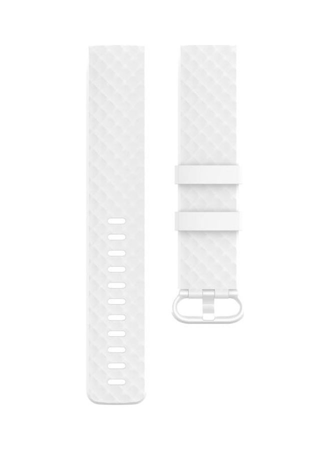NIBEMINENT TPU Wrist Strap Watchband for Fitbit Charge 4 / 3 SE, Size: L White - Image 2