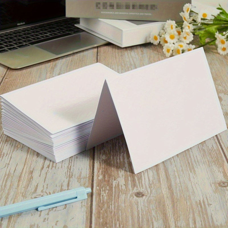 White 50 Blank Greeting Cards 4x6 Folded Paper for Invitations Thank You - Image 5