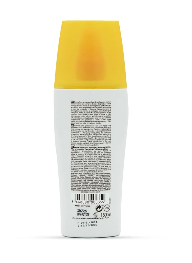 كورين دي فارم CDF-Protect & Tan Moisturizing Milk Lotion SPF 30 150ML