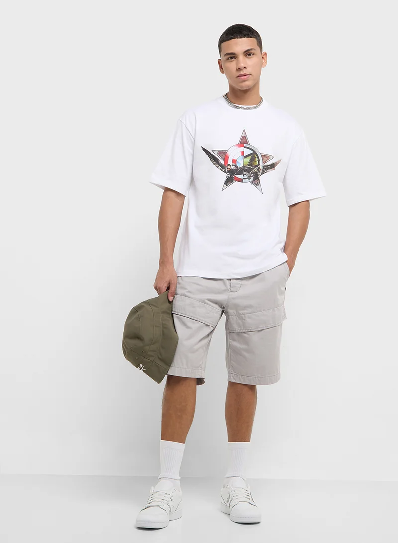 MARVEL Mens Over Size Crew Neck