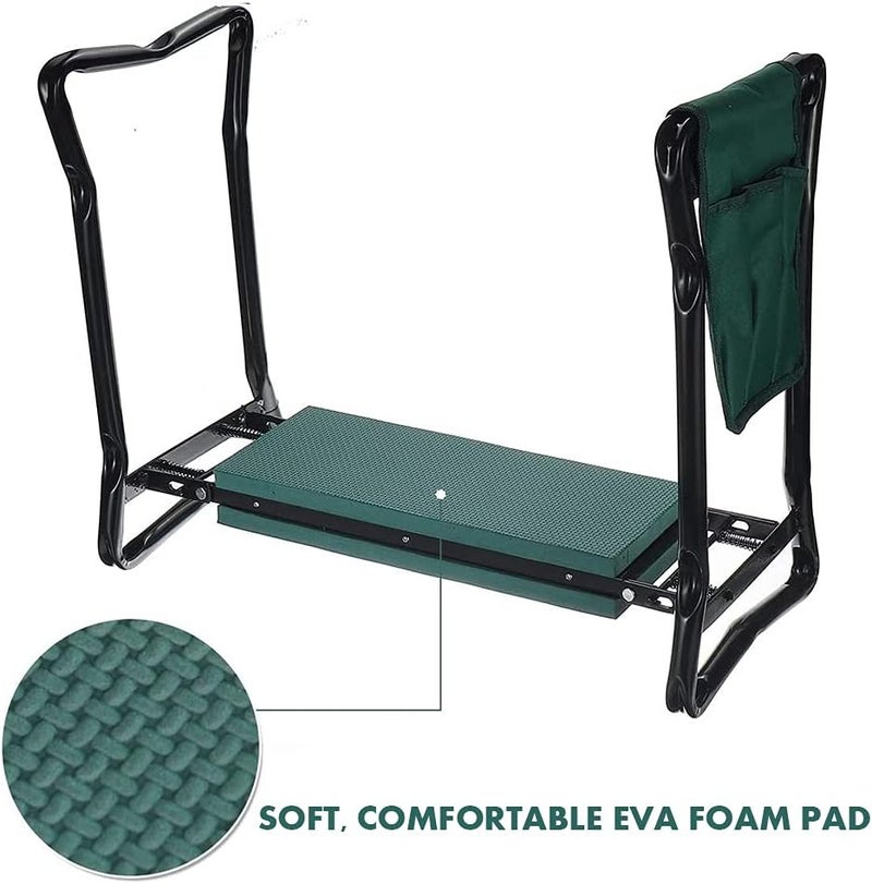 Bahels Metal Folding Garden Stools, Garden Kneeling Chairs and Chairs with Tool Bags, Kneeling Mats, Gardening Supplies, Easy to Carry, 150Kg Load-Bearing - Image 4