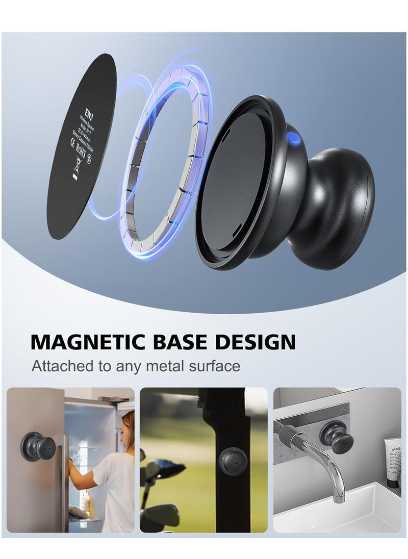 EWA - EWA A117 Mini Portable Wireless Bluetooth Speaker with Magnetic Base, Powerful Sound, Easy to Attach to Metal Surface, [Compatible with Magsafe, iPhone's] - Image 1