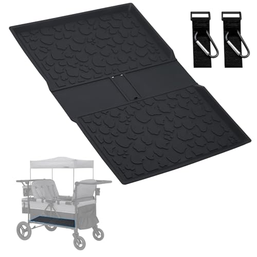 Myvikcar All Weather Mat for Wrangler Deluxe 4 Seater Stroller Wagon,Myvikcar Insert Floor Protect Pad 31.5x22'' (Black) - Image 1