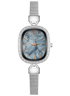 Generic Women's watch with diamond, fine mesh bracelet, quartz women's watch, personalized mother-of-pearl oval watch  - Image 1