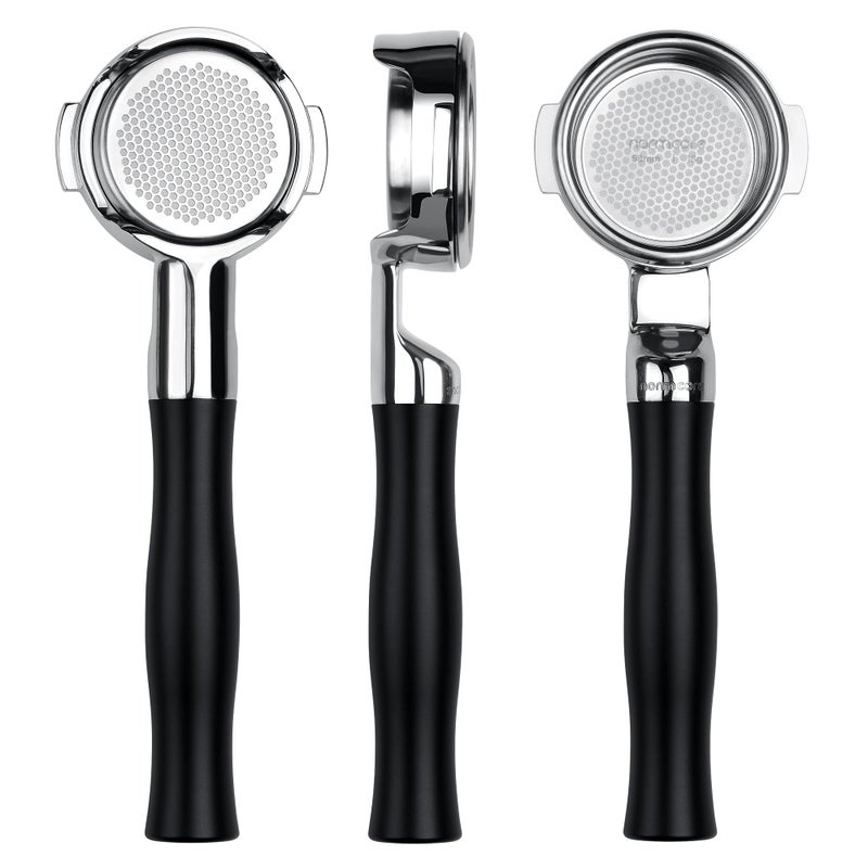 حامل فلتر عاري بدون قاع نورمكور سليم 58 مم متوافق مع رأس المجموعة E61 ECM روكيت سانريمو سينيسو سلاير VBM مقبض من الألمنيوم المؤكسد الأسود سعة 18 جرام