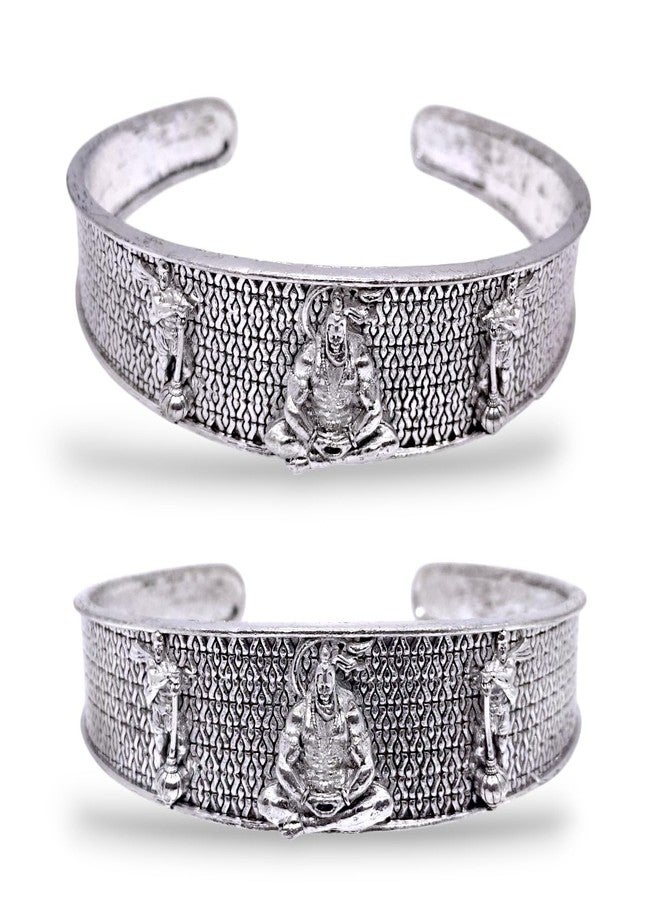 Elleva Hanuman Ji Kada Bracelet for Men Silver Adjustable | Religious Spiritual Bracelets for Boys Hand Kada for Positive Energy, Protection, Prosperity | Best Bracelet Gift for Husband (Pack of 1) - Image 1