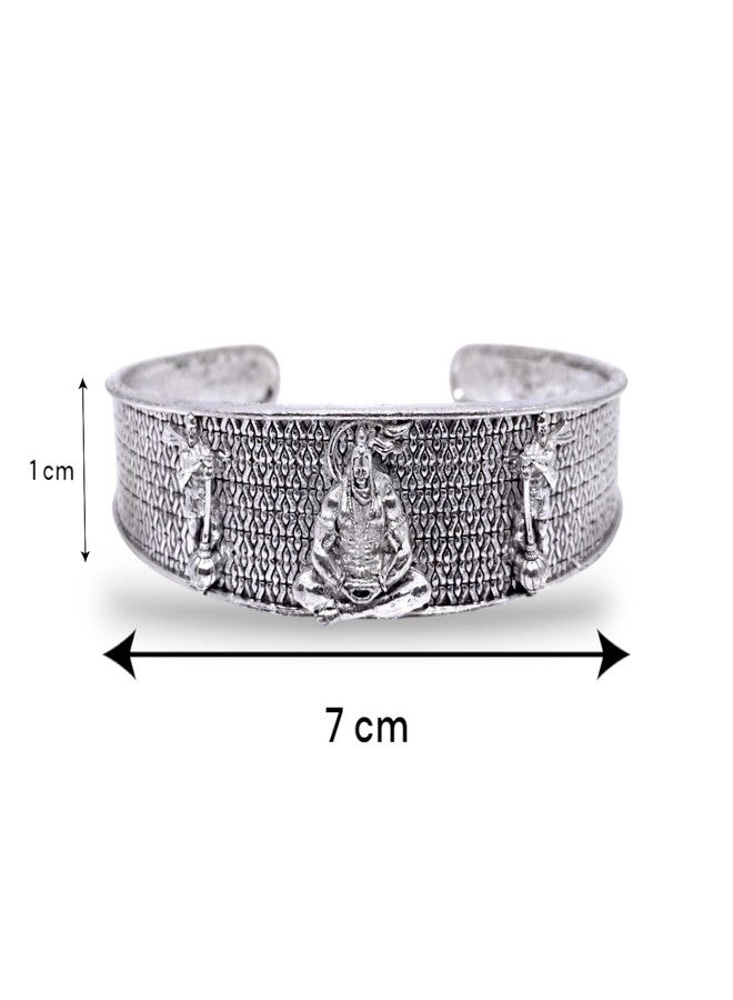 Elleva Hanuman Ji Kada Bracelet for Men Silver Adjustable | Religious Spiritual Bracelets for Boys Hand Kada for Positive Energy, Protection, Prosperity | Best Bracelet Gift for Husband (Pack of 1) - Image 3