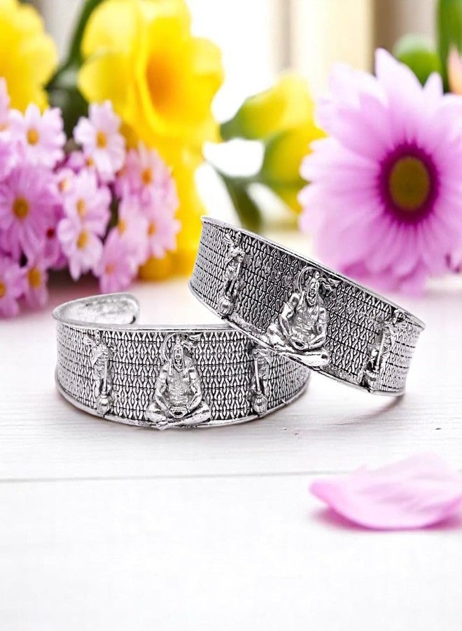 Elleva Hanuman Ji Kada Bracelet for Men Silver Adjustable | Religious Spiritual Bracelets for Boys Hand Kada for Positive Energy, Protection, Prosperity | Best Bracelet Gift for Husband (Pack of 1) - Image 2