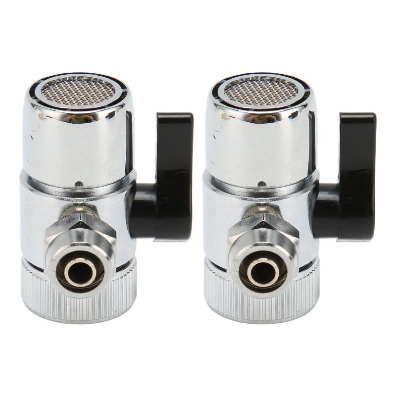 Three Way Faucet Diverter Valve: 3 Pcs Chrome Plated Brass, No Welding Easy Installation - One Hand Operation Compact Adapter for Home Aquarium Setup, Kitchen Sink - Image 2
