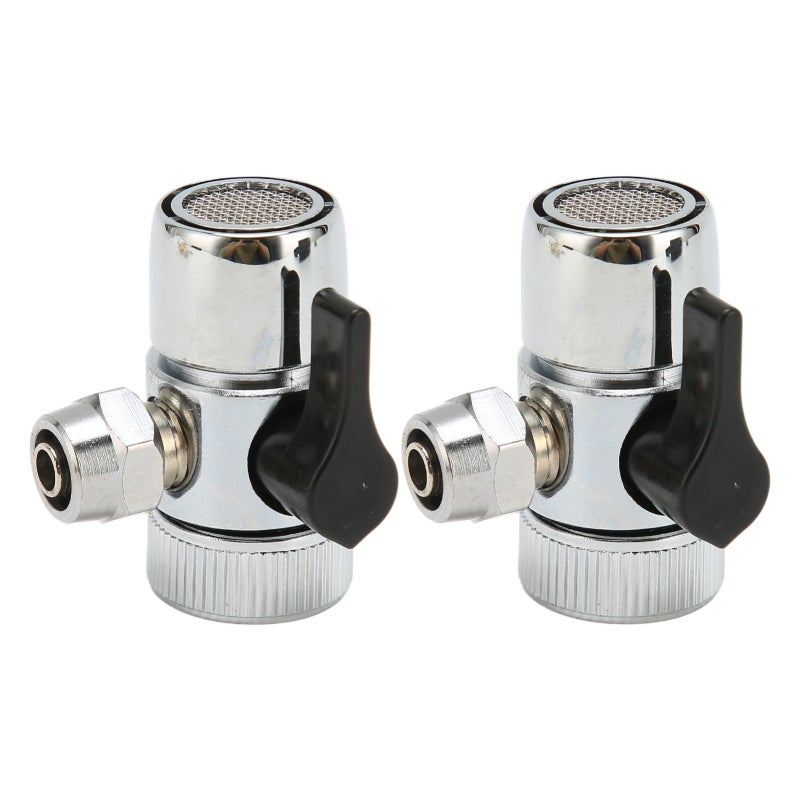 Three Way Faucet Diverter Valve: 3 Pcs Chrome Plated Brass, No Welding Easy Installation - One Hand Operation Compact Adapter for Home Aquarium Setup, Kitchen Sink - Image 1