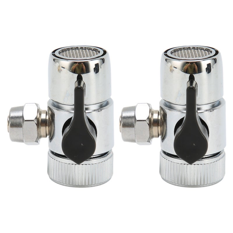 Three Way Faucet Diverter Valve: 3 Pcs Chrome Plated Brass, No Welding Easy Installation - One Hand Operation Compact Adapter for Home Aquarium Setup, Kitchen Sink - Image 3