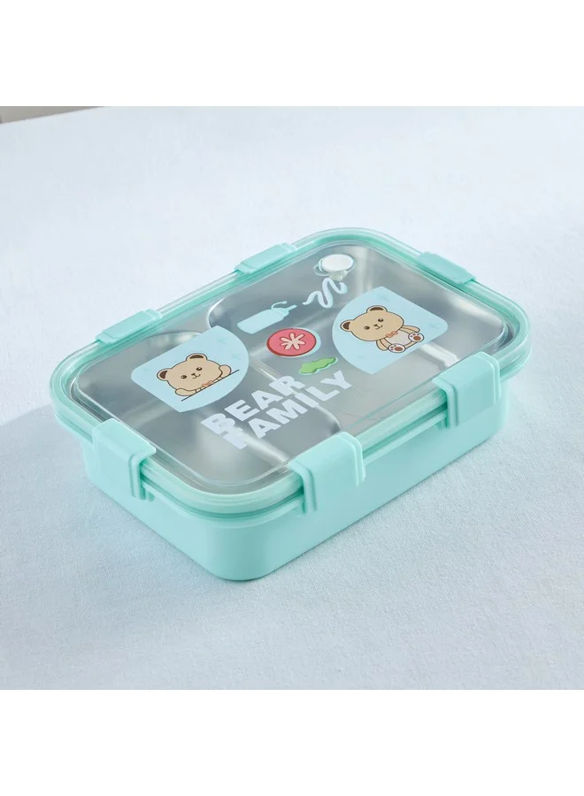 Home Box Neo Bear 3-Piece Family 2-Grid Stainless Steel Lunch Box Set 800 ml