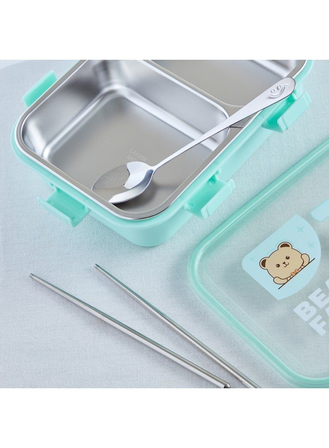 Home Box Neo Bear 3-Piece Family 2-Grid Stainless Steel Lunch Box Set 800 ml - Image 3